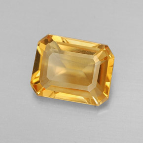 Citrino amarelo natural 1,83ct, corte esmeralda, VVS-VS