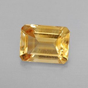 Citrino amarelo natural 1,94ct, corte esmeralda, VS