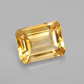 Citrino amarelo natural 1,94ct, corte esmeralda, VS