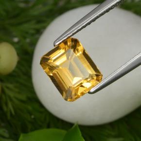 Citrino amarelo natural 1,98ct, corte esmeralda, VVS-VS