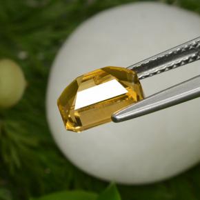 Citrino amarelo natural 1,98ct, corte esmeralda, VVS-VS