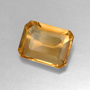 Citrino amarelo natural 1,84ct, corte esmeralda, VVS-VS