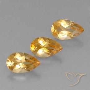 Pedras preciosas de Citrino Dourado natural de 2.31 ct, Formato de pêra, VVS-VS