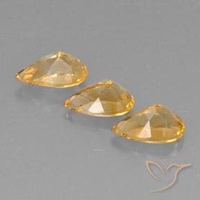 Pedras preciosas de Citrino Dourado natural de 2.31 ct, Formato de pêra, VVS-VS