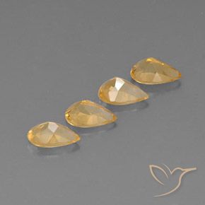 Pedras preciosas de citrino dourado natural de 2,66 ct, formato de pêra, VVS-VS