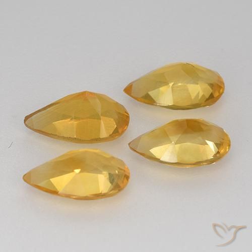 Pedras preciosas de Citrino Bright Gold  natural de 2.71 ct, Formato de pêra, VVS-VS