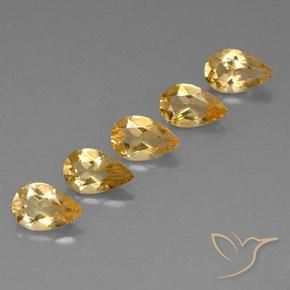 3.25ctw Natural Dourado Citrino, Formato de pêra, VVS-VS