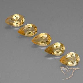 Pedras preciosas de Citrino Dourado natural de 3.25 ct, Formato de pêra, VVS-VS