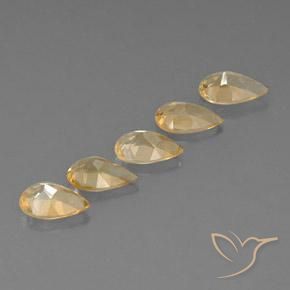 Pedras preciosas de Citrino Dourado natural de 3.25 ct, Formato de pêra, VVS-VS