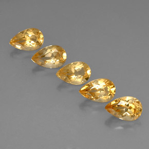 Pedras preciosas de citrino amarelo natural de 4,14 ct, formato de pêra, VVS