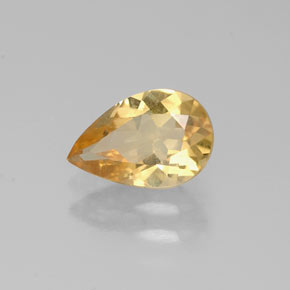 Citrino amarelo natural 0,69ct, formato de pêra, VVS