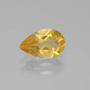 Citrino amarelo natural 0,65ct, formato de pêra, VVS