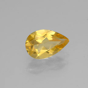 Citrino amarelo natural 0,65ct, formato de pêra, VVS