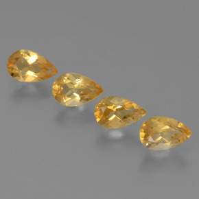 Pedras preciosas de citrino dourado natural de 2,85 ct, formato de pêra, VVS
