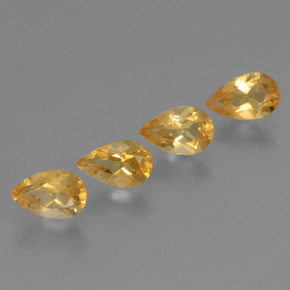 Pedras preciosas de citrino dourado natural de 2,85 ct, formato de pêra, VVS