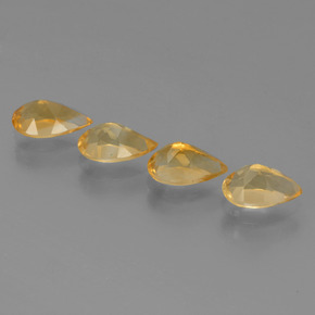 Pedras preciosas de citrino dourado natural de 2,85 ct, formato de pêra, VVS