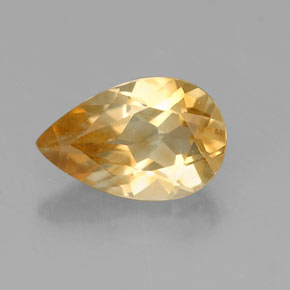 Citrino amarelo natural 0,70ct, formato de pêra, VVS