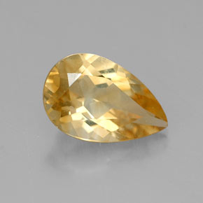 Citrino amarelo natural 0,70ct, formato de pêra, VVS