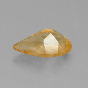 Citrino amarelo natural 0,70ct, formato de pêra, VVS
