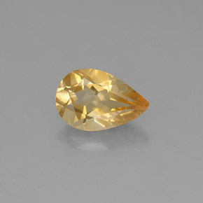 Citrino amarelo natural 0,74ct, formato de pêra, VVS