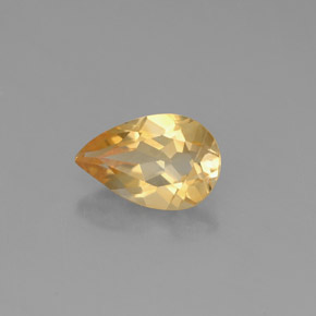 Citrino amarelo natural 0,74ct, formato de pêra, VVS