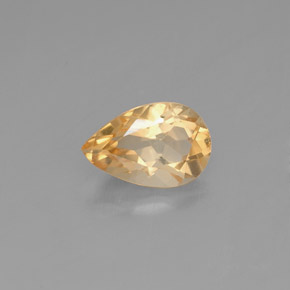 Citrino amarelo natural 0,69ct, formato de pêra, VVS