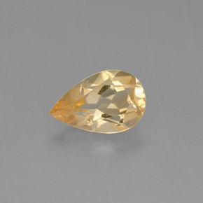 Citrino amarelo natural 0,74ct, formato de pêra, VVS-VS