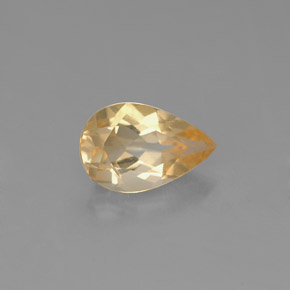 Citrino amarelo natural 0,74ct, formato de pêra, VVS-VS