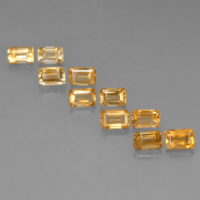 Pedras preciosas de citrino amarelo dourado natural de  ct, corte esmeralda, VVS