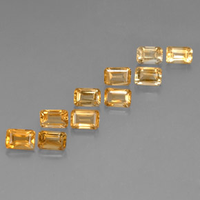 Pedras preciosas de citrino amarelo dourado natural de  ct, corte esmeralda, VVS