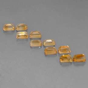 Pedras preciosas de citrino amarelo dourado natural de  ct, corte esmeralda, VVS
