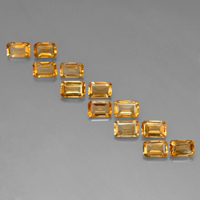 Pedras preciosas de citrino amarelo natural de  ct, corte esmeralda, VVS