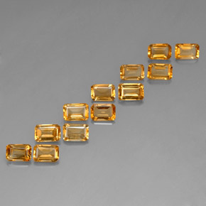 Pedras preciosas de citrino amarelo natural de  ct, corte esmeralda, VVS