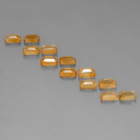 Pedras preciosas de citrino amarelo natural de  ct, corte esmeralda, VVS