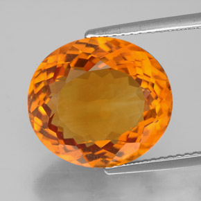 Citrino laranja natural 8,94ct, corte oval, IF