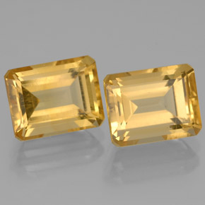 Pedras preciosas de citrino amarelo natural de  ct, corte esmeralda, VS