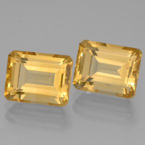 Pedras preciosas de citrino amarelo natural de  ct, corte esmeralda, VS