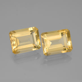 Pedras preciosas de citrino amarelo natural de  ct, corte esmeralda, VS