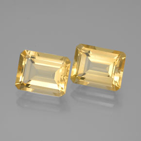 Pedras preciosas de citrino amarelo natural de  ct, corte esmeralda, VS