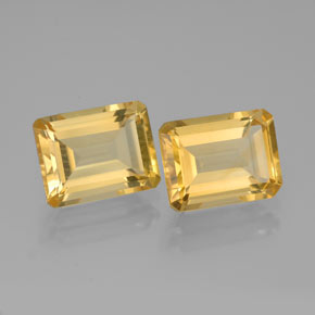 Pedras preciosas de citrino amarelo natural de  ct, corte esmeralda, VS