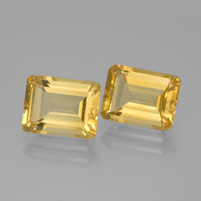Pedras preciosas de citrino amarelo natural de  ct, corte esmeralda, VS