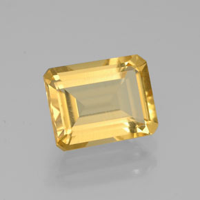 Citrino amarelo natural 2,23ct, corte esmeralda, VS