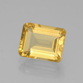Citrino amarelo natural 2,23ct, corte esmeralda, VS