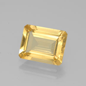 Citrino amarelo natural 1,92ct, corte esmeralda, VS