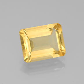 Citrino amarelo natural 1,92ct, corte esmeralda, VS
