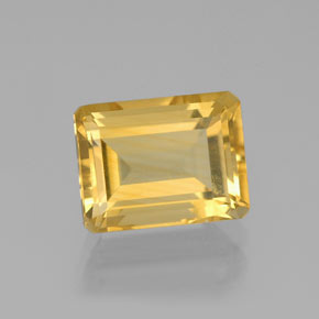 Citrino amarelo natural 2,29ct, corte esmeralda, VS