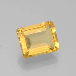 Citrino amarelo natural 2,01ct, corte esmeralda, VS