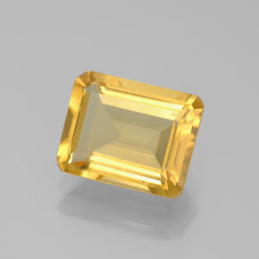 Citrino amarelo natural 2,01ct, corte esmeralda, VS