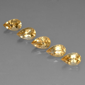 Pedras preciosas de citrino amarelo natural de 4,35 ct, formato de pêra, VVS-VS