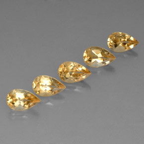 Pedras preciosas de citrino amarelo natural de 4,35 ct, formato de pêra, VVS-VS